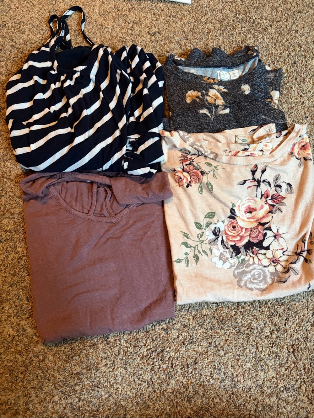 Women’s Medium Casual Tops Bundle | 4 Pieces | Floral & Stripes